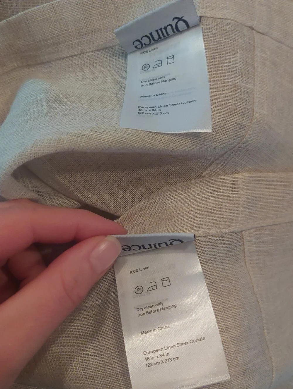 4 Panels! -NWT! Quince 100% Linen Flax Sheer Curtains, 48